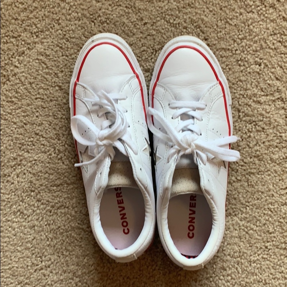 Converse one star leather sneakers in white